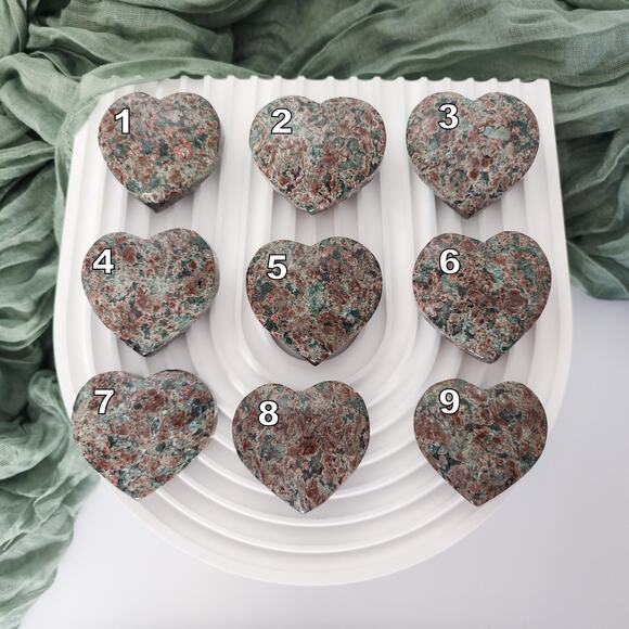 Sakura Jasper Heart Crystal Carving Healing Crystals - Picture 7 of 8